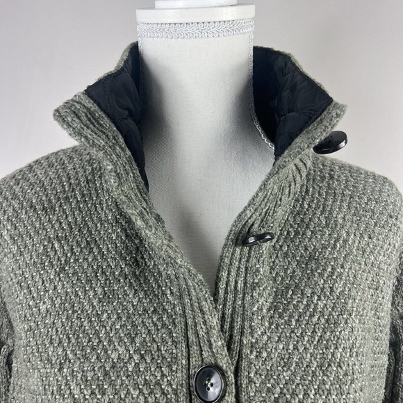 Lafayette 148 Olive Knit Cardigan Jacket Size S Wool Blend - Picture 4 of 14
